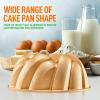 imageNutriChef 9Inch Cake Pan  Thick and Heavy Cast Aluminum Bakeware Cake Mold with 2 Layers of Nonstick Coating  Fluted Lines Design for Uniform Baking Up To 500 Degrees  Easy to Clean GoldFlow