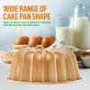 imageNutriChef 9Inch Cake Pan  Thick and Heavy Cast Aluminum Bakeware Cake Mold with 2 Layers of Nonstick Coating  Fluted Lines Design for Uniform Baking Up To 500 Degrees  Easy to Clean GoldLines