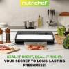 imageNutriChef Automatic Food Vacuum Sealer Machine  Electric Air Sealing Preserver with 5 Reusable Bags LED Controls HighPower Suction for Dry ampamp Moist Foods Stainless Steel HousingSilverBlack