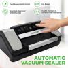 imageNutriChef Automatic Food Vacuum Sealer Machine  Electric Air Sealing Preserver with 5 Reusable Bags LED Controls HighPower Suction for Dry ampamp Moist Foods Stainless Steel HousingBlack