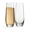 imageNutriChef Champagne Flutes Stemless 94oz  Set of 2 Elegant Clear Crystal Glass Drinkware wNarrow Rim Seamless Bowl LeadFree Dishwasher Safe Sparkling Wine Glassware Perfect for Any Occasion2 pack
