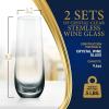 imageNutriChef Champagne Flutes Stemless 94oz  Set of 2 Elegant Clear Crystal Glass Drinkware wNarrow Rim Seamless Bowl LeadFree Dishwasher Safe Sparkling Wine Glassware Perfect for Any Occasion2 pack
