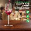 imageNutriChef Crystal Wine Glasses  2 Elegant Tall Red and White Wine Clear Stemmed Glass Drinkware Seamless Bowl 100 LeadFree Dishwasher Safe for Wine Enthusiasts7 Ounces