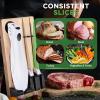 imageNutriChef Electric Carving Turkey Slicer Kitchen Knife  For Thanksgiving  Portable Electrical Food Cutter Knife Set with Carving Blades ampamp Wood Carving Stand  Cuts Meat Bread Cheese ampamp Fruit