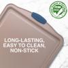 imageNutriChef Large Nonstick Cookie Sheet for Baking  17quot x 11quot Carbon Steel Kitchen Oven Baking Pan Premium Restaurant Grade Bakeware wBlue Silicone Handles  Easy to Clean Champagne GoldChampagne Gold