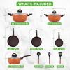 imageNutriChef Metallic Ridge Line Nonstick Cooking Kitchen Cookware Pots and Pan Set with with Lids and Utensils 12 Piece Set GrayAssorted