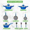 imageNutriChef Metallic Ridge Line Nonstick Cooking Kitchen Cookware Pots and Pan Set with with Lids and Utensils 12 Piece Set GrayBlue