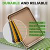 imageNutriChef NonStick Cookie Sheet Baking Pans 2Piece Oven Baking Trays w Superior Nonstick Coating  15quot x 11quot ampamp 13quot x 9quot Sizes for Convenient Roasting ampamp Baking  Dishwasher SafeChampagne Gold