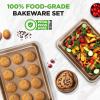 imageNutriChef NonStick Cookie Sheet Baking Pans 2Piece Oven Baking Trays w Superior Nonstick Coating  15quot x 11quot ampamp 13quot x 9quot Sizes for Convenient Roasting ampamp Baking  Dishwasher SafeChampagne Gold