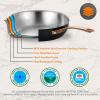 imageNutriChef NonStick Kitchenware Pots ampamp Pans11 Pcs Stylish Kitchen Set wModern Cookware Design Small ampamp Medium Skillet Fry Pans wGolden Handles NCONYX