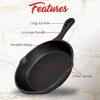 imageNutriChef PreSeasoned Cast Iron Skillet Pans  3 Pieces Kitchen Frying Pan Nonstick Cookware Set wDrip Spout  Includes Scraper  Electric Stovetop Induction Gas Range Ceramic  NutriChef NCCI76