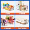 imageNutriChef Set of 8 Refrigerator Bins4 Wide and 4 Narrow Stackable Fridge Organizers for Freezer Kitchen Countertops CabinetsDesigned with Practical Carry Handles and Interior 8 containers Clear6Piece