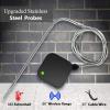 imageNutriChef Smart Bluetooth BBQ Grill Thermometer  Upgraded Stainless Probe Safe to Leave in Oven Outdoor Barbecue or Meat Smoker  Wireless Remote Alert iOS Android Phone WiFi App PWIRBBQ40