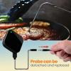 imageNutriChef Smart Bluetooth BBQ Thermometer  Upgraded Stainless Probe Safe to Leave in Grill Outdoor Barbecue Meat Smoker wChangeable Probe Wireless Remote Alert Android iPhone WiFi App  PWIRBBQ420Single Probe