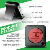 imageNutriChef Smart Bluetooth BBQ Thermometer  Zip Travel Case Upgraded Stainless Probe wLCD Display Wireless Remote Alert Android iPhone Gas Charcoal BBQ Smoker Temperature Monitoring  PWIRBBQ299