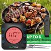 imageNutriChef Smart Bluetooth BBQ Thermometer  Zip Travel Case Upgraded Stainless Probe wLCD Display Wireless Remote Alert Android iPhone Gas Charcoal BBQ Smoker Temperature Monitoring  PWIRBBQ299