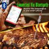 imageNutriChef Smart Bluetooth BBQ Thermometer with Travel Zip Case Upgraded Stainless w 2 Temperature Probes LCD Display Done Alarm Android iPhone Gas Charcoal BBQ Smoker Temp MonitoringBlack 2 Probes  Carry Case
