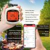 imageNutriChef Smart Bluetooth BBQ Thermometer with Travel Zip Case Upgraded Stainless w 2 Temperature Probes LCD Display Done Alarm Android iPhone Gas Charcoal BBQ Smoker Temp MonitoringWhite 4 Probes