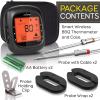 imageNutriChef Smart Bluetooth BBQ Thermometer with Travel Zip Case Upgraded Stainless w 2 Temperature Probes LCD Display Done Alarm Android iPhone Gas Charcoal BBQ Smoker Temp MonitoringBlack 2 Probes  Carry Case