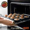 imageNutriChef Stackable NonStick Baking Pans Set  Carbon Steel Bakeware Set w Cookie Sheet Muffin ampamp Loaf Pan Double Coated for Easy Release Oven ampamp Dishwasher Safe Resists Warping  Easy to CleanBlack