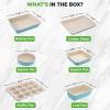 imageNutriChef Stackable NonStick Baking Pans Set  Carbon Steel Bakeware Set w Cookie Sheet Muffin ampamp Loaf Pan Double Coated for Easy Release Oven ampamp Dishwasher Safe Resists Warping  Easy to CleanTurquoise