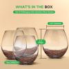 imageNutriChef Stemless 8 Wine Glasses 15 Ounces Hand Blown Glasses for Home Bar ampamp Restaurant Dishwasher Safe Gift Set for Wine Lovers FriendsSet of 4