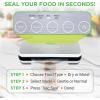imageNutriChef Vacuum Sealer For Food  Automatic Air Sealing Machine for Dry ampamp Moist Foods LED Touch Controls Includes Vacuum Bags Hose ampamp Wine Stopper High Suction PowerSilver