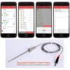 imageNutriChef Wireless Bluetooth BBQ Digital Thermometer  Upgraded Stainless Smart Dual Grill Probes w Remote Alert Safe to Use in Outdoor Barbecue Meat Smoker Works w iOS Android Phone  NutriChef