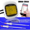 imageNutriChef Wireless Bluetooth BBQ Digital Thermometer  Upgraded Stainless Smart Dual Grill Probes w Remote Alert Safe to Use in Outdoor Barbecue Meat Smoker Works w iOS Android Phone  NutriChef