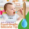 imageNutrichef 2 Piece Baby ampamp Toddler Spoon Set All Natural Wooden Spoon Set wSoft Curved Food Grade Silicone Head SelfFeeding Utensils BPA Free Toddler ampamp Child Tableware for ages 4 months 6 years