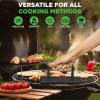 imageNutrichef Cast Iron Grill Press  HeavyDuty Griddle Press with Wooden Handle Speeds Up Cooking Time on Steak Burger Patty Meats Bacon Quesadillas ampamp More Leave an Attractive Mark on Any Meat