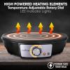 imageNutrichef Electric Crepe Maker ampamp Griddle Cooktop  Nonstick 12 Inch Aluminum Hot Plate with LED Indicator Lights ampamp Adjustable Temperature Control  Wooden Spatula ampamp Batter Spreader Included