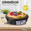 imageNutrichef Electric Crepe Maker ampamp Griddle Cooktop  Nonstick 12 Inch Aluminum Hot Plate with LED Indicator Lights ampamp Adjustable Temperature Control  Wooden Spatula ampamp Batter Spreader Included
