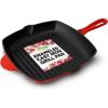 imageNutriChef 11quot Enameled Cast Iron Steak Grill Pan  Square Skillet with Drip Spout For All Cooktops Perfect Grill Marks  NCCIES47