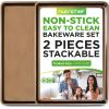 imageNutriChef 2Piece Nonstick XL Cookie Sheets for Baking  22quot x 16quot Carbon Steel Oven Extra Large Baking Sheet PFOA PFOS PTFE Free  Stackable ampamp Dishwasher Safe Gold