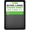imageNutriChef 2Piece XL Mega Cookie Sheet Baking Pans Set  22quot x 16quot Extra Large Nonstick Carbon Steel Oven Baking Tray Pans Stackable Bakeware Black  NCLGBP16Black