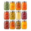 imageNutriChef 4Pack 16 oz Mason Jars with Lids  Thick Glass Canning Jars with Stainless Steel Lids  Ideal for DIY Spices Meal Prep Overnight Oats Jelly Jam Honey Candles Crafts ampamp More12 Pack