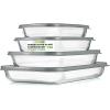 imageNutriChef 8Piece Glass Baking Dish Set with Lids  Stackable Rectangular Bakeware for Lasagna Casserole Meatloaf Leftovers ampamp Storages Oven Freezer ampamp Dishwasher Safe BPA Free lid BlueGray