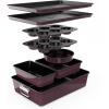 imageNutriChef 8Piece Nonstick Stackable Bakeware Set  PFOA PFOS PTFE Free Baking Pans Set wNonStick Coating 450F Oven Safe Round Cake Loaf Muffin WideSquare Pans Cookie Sheet GrayPurple