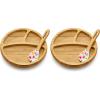 imageNutriChef Baby and Toddler plate  silicon suction 3 compartment Nontoxic Allnatural Bamboo Baby Food plate StarsLarge Pack of 2