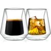 imageNutriChef Double Wall Insulated Glasses  2pcs 8 oz High Borosilicate Glass Sweat Free Mugs Clear Drinkware for HotCold Drinks Coffee Espresso Cappuccino Latte Tea Microwavable Dishwasher Safe