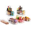 imageNutriChef Set of 8 Refrigerator Bins4 Wide and 4 Narrow Stackable Fridge Organizers for Freezer Kitchen Countertops CabinetsDesigned with Practical Carry Handles and Interior 8 containers Clear6Piece