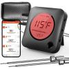 imageNutriChef Smart Bluetooth BBQ Thermometer  Zip Travel Case Upgraded Stainless Probe wLCD Display Wireless Remote Alert Android iPhone Gas Charcoal BBQ Smoker Temperature Monitoring  PWIRBBQ299