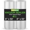 imageNutriChef Vacuum Sealer Bags 8x50 Rolls 2 pack for Food Saver Seal a Meal NutriChef Weston Commercial Grade BPA Free Heavy Duty Great for vac storage Meal Prep or Sous Vide28x50