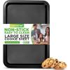 imageNutrichef Large Cookie Sheet Nonstick Gray Silicone Coating Easy Clean ampamp Durable Baking Sheet Commercial Grade Oven Pan Stackable Tray Design Dishwasher Safe PFOA PFOS PTFE Free 17quot x 115quot