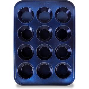 imageNutriChef 12cup Blue Oven Muffin Pan NonStick Coated Layer Surface Even Heating Muffin Tray for Muffins Cupcakes Pastries ampamp Mini Pies Used for Model Number NCBK6TRnonstick muffin pan  blue