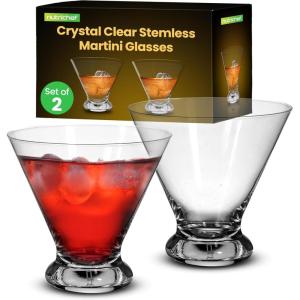 imageNutriChef 2 Martini Glasses 84 Ounce Cocktail Glass for Margarita Manhattan ampamp Cosmopolitan Martini Glass for Home Bar Evening Parties Birthdays Housewarming Gift Crystal Clear2 Glasses