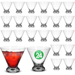 imageNutriChef 2 Martini Glasses 84 Ounce Cocktail Glass for Margarita Manhattan ampamp Cosmopolitan Martini Glass for Home Bar Evening Parties Birthdays Housewarming Gift Crystal Clear24 Glasses