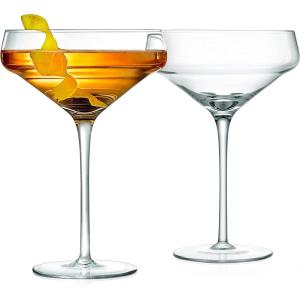 imageNutriChef 2 Sets of Crystal Martini GlassUltra ClearElegant Crystal Clear Wine Glass Pair100 Hand BlownDishwasher SafeGreat For DinnerPartiesWeddingAnd ELEGANT Occasions2 pack