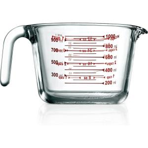 imageNutriChef 3 Pieces Measuring Cups  BPAFree Premium Heat Resistant Borosilicate Glass Measuring Cups w Handle Precise Measurement w Oz ampamp Ml Scale in 250ml 500ml ampamp 1000ml Microwave ampamp Oven Safe1000 ml
